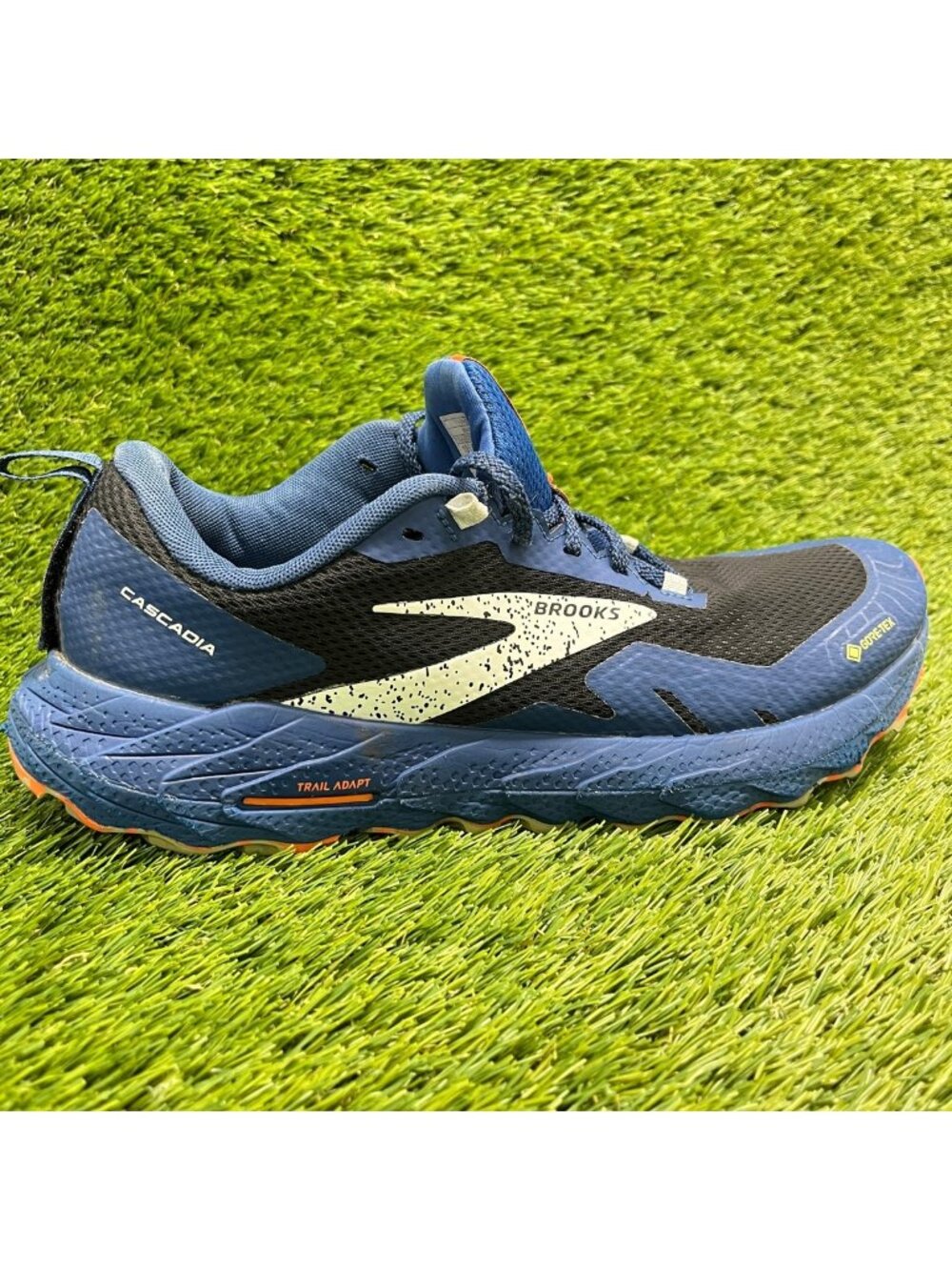 Brooks Cascadia 17 GTX Mens Size 10 Black Blue Trail Running Shoes Sneakers